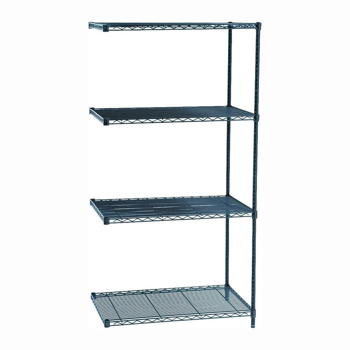 Safco Products 5289BL Industrial Wire Shelving Add-On Unit 36" W x 24" D x 72" H (Starter Unit and Extra Shelf Pack Sold Separately), Black