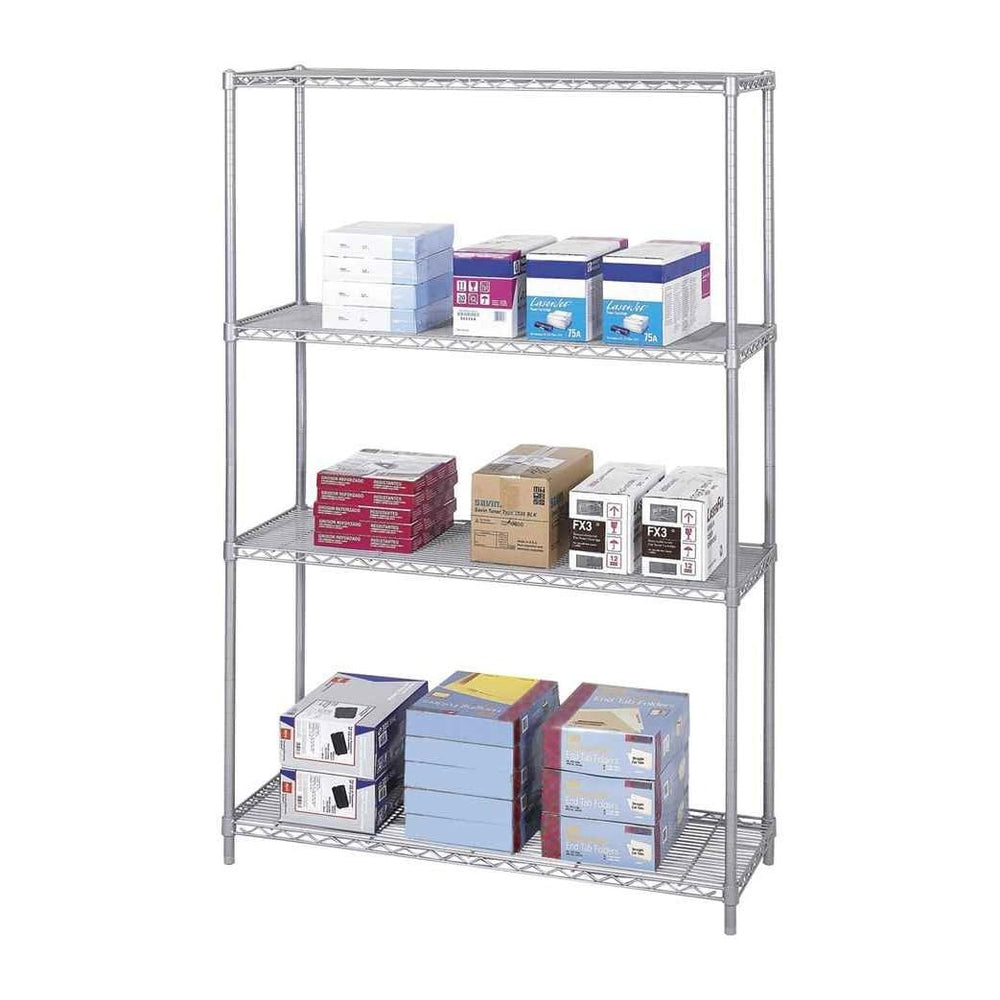 Safco Products Industrial Wire Shelving Starter Unit 48" W x 18" D ...