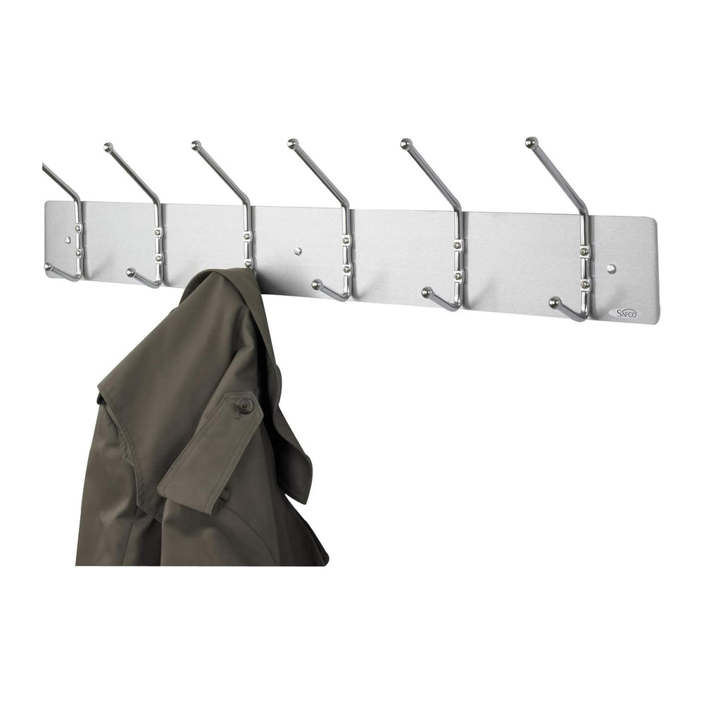 Safco Wall Mount Coat Rack, 6-Hooks for Hanging Coats, Purses, Bags, Umbrella...