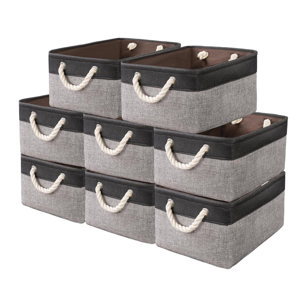 SAMORADREA 8 Pack Storage Basket Bins & Decorative Baskets Fabric Storage...