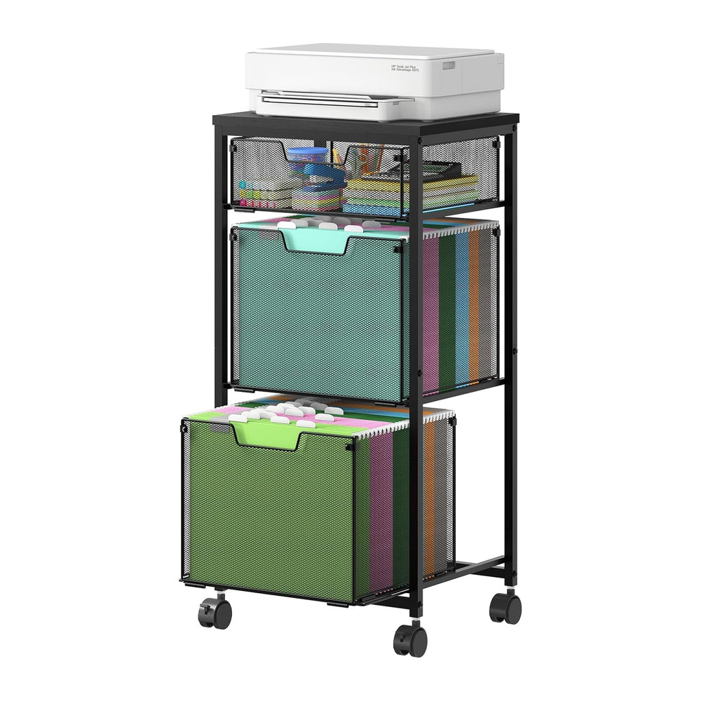 Sbanmao 3 Drawer Mobile File Cabinet for Home Office, Rolling Filing Cabinet ...