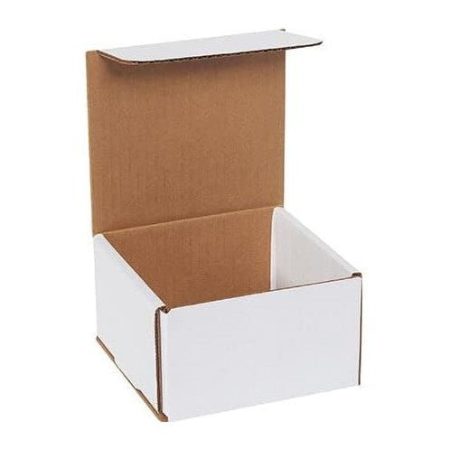 Secure Seal Shipping Boxes - 4x4x3" Mailers - White Foldable Corrugated ...