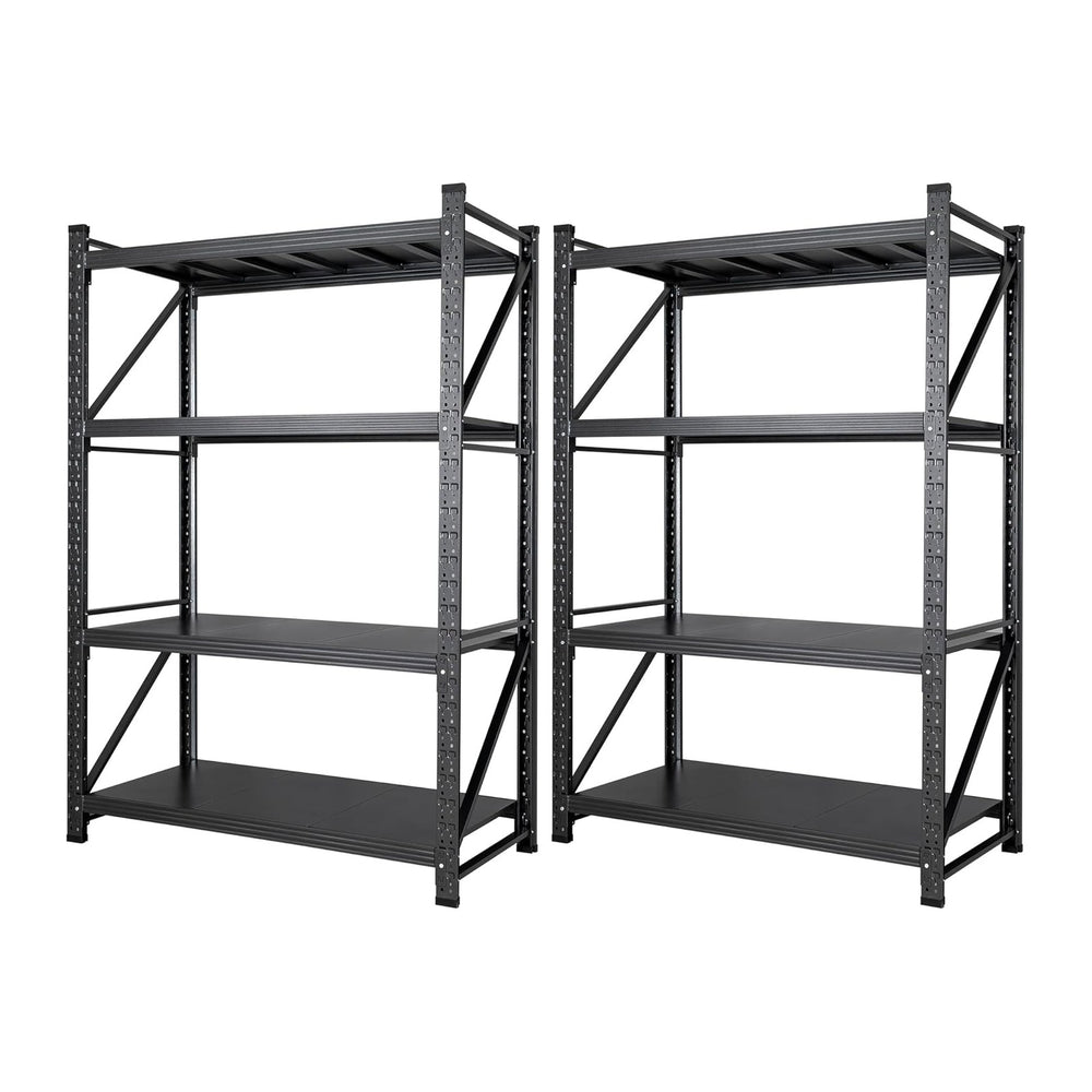 Set of 2 Metal Storage Shelves, 48” Wide Heavy Duty Garage Shelving Units
