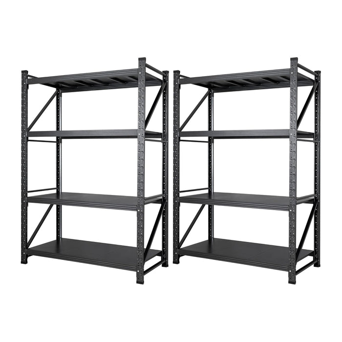 Set of 2 Metal Storage Shelves, 48” Wide Heavy Duty Garage Shelving Units