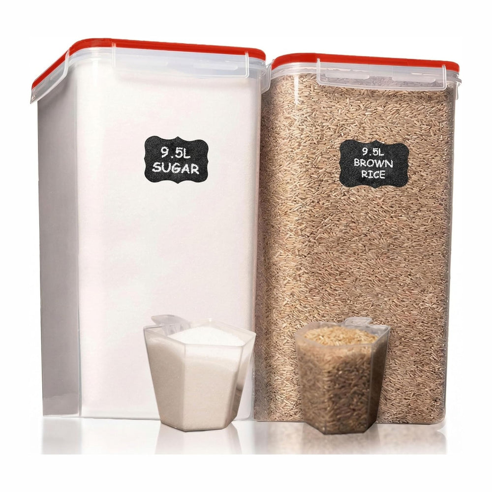 Shazo 2 PC (9.5L | 321 Oz) Extra Large Bulk Food Storage Containers with Airt...