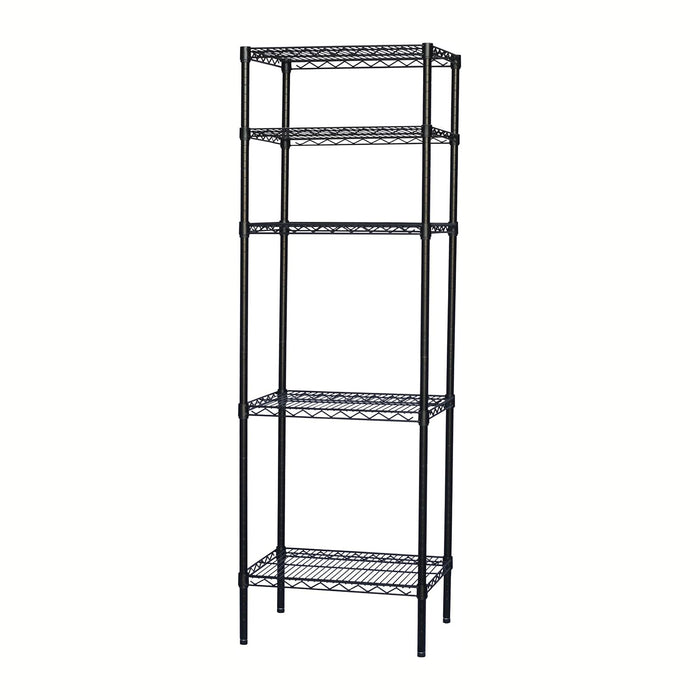 Shelving Inc. 12" d x 48" w x 72" h Black Wire Shelving with 5 Tier Shelves, Weight Capacity 300lbs Per Shelf