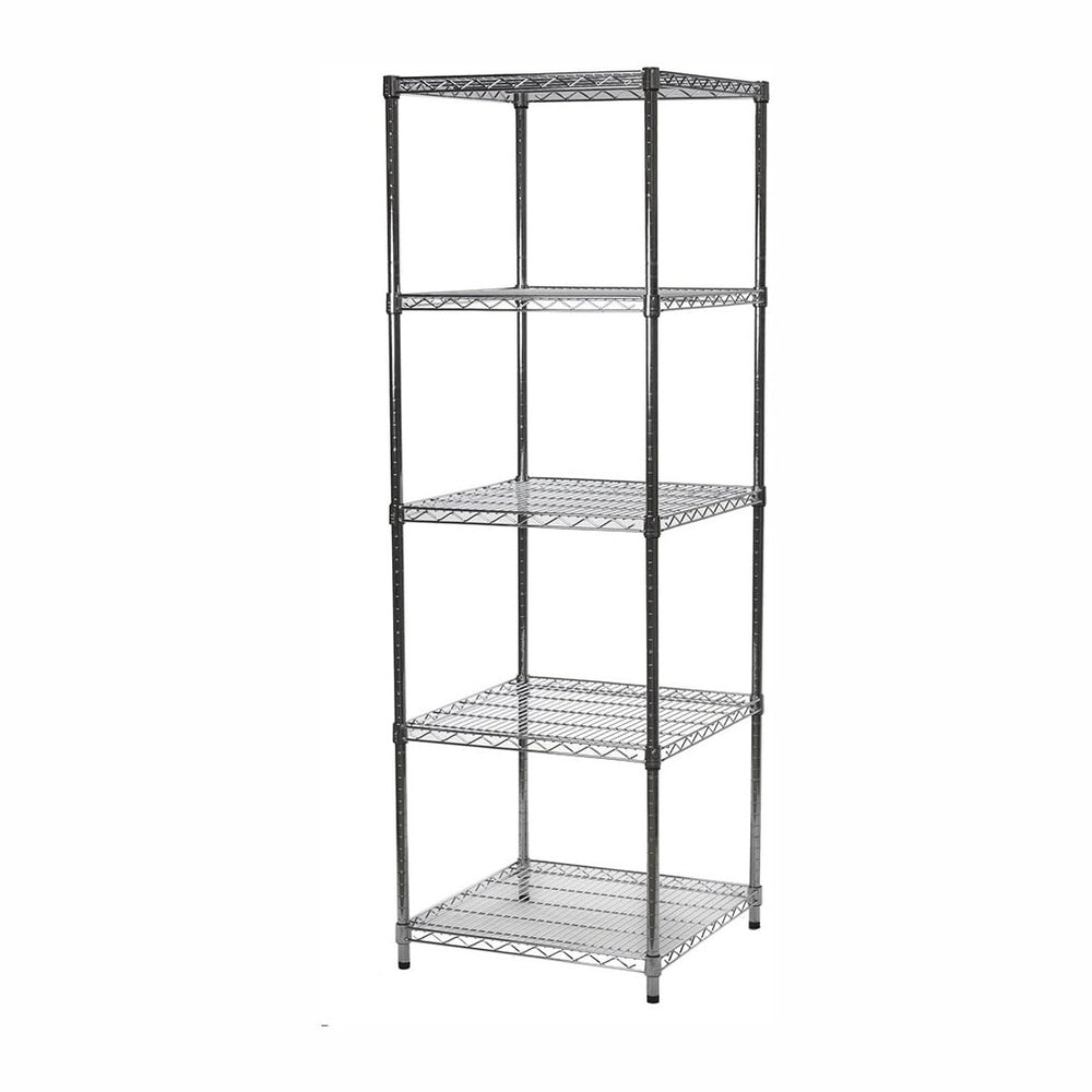 Shelving Inc. 24" d x 24" w x 84" h Chrome Wire Shelving w/ 5 ...