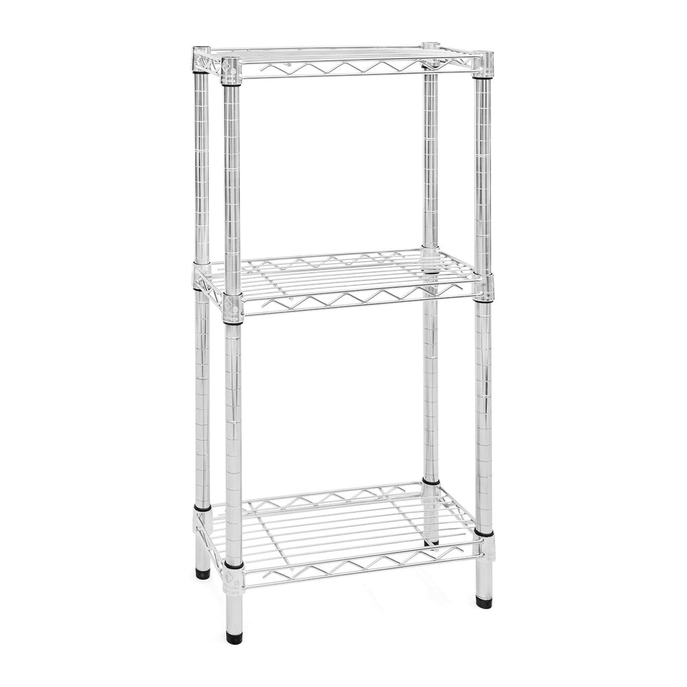 Shelving Inc. 8" d x 18" w Chrome Wire Shelving with 3 Tier Shelves