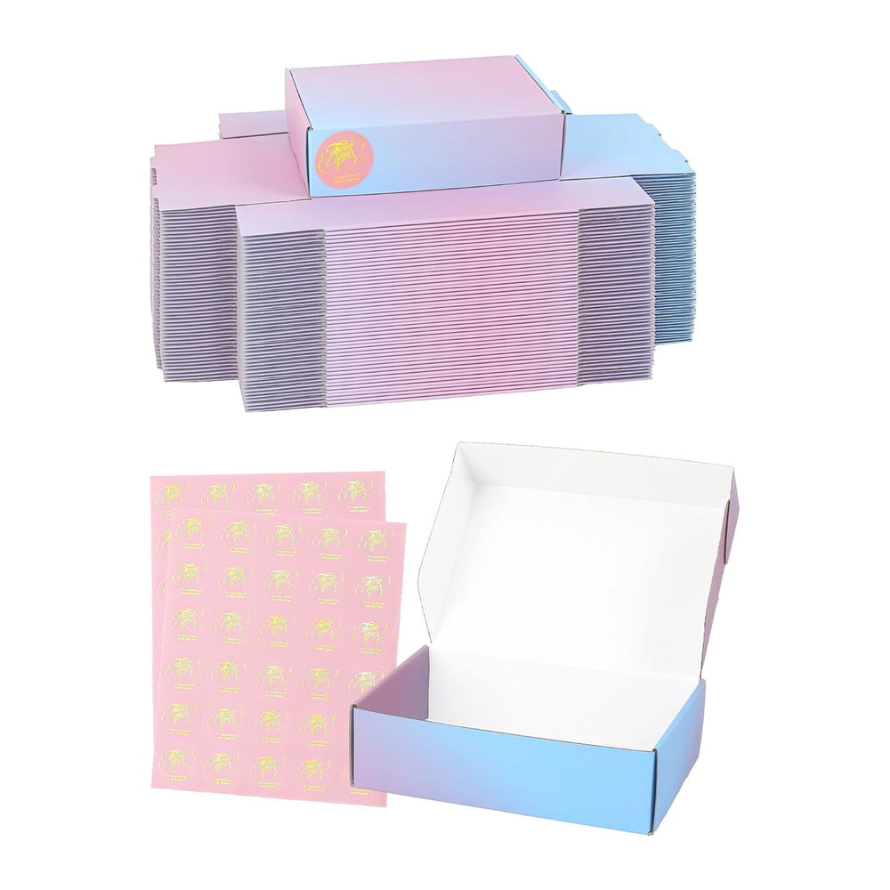 Shipping Boxes 7x5x2 Inch, Set of 50, Purple Corrugated Cardboard Boxes, Mail...