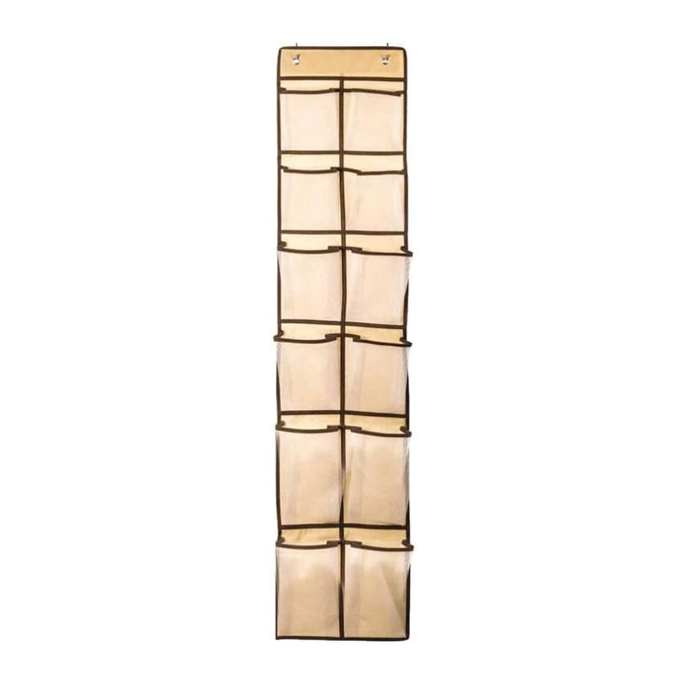 Shoe Hanging Bag Behind Door Non-Woven Storage Hanging Bag 12 Compartment Fin...
