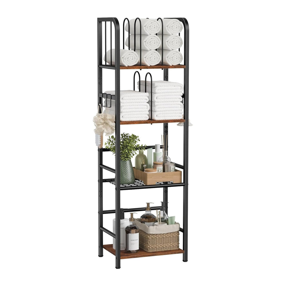 Snughome Towel Rack Free Standing 4-Tier M-Shaped Detachable Dividers, Metal ...