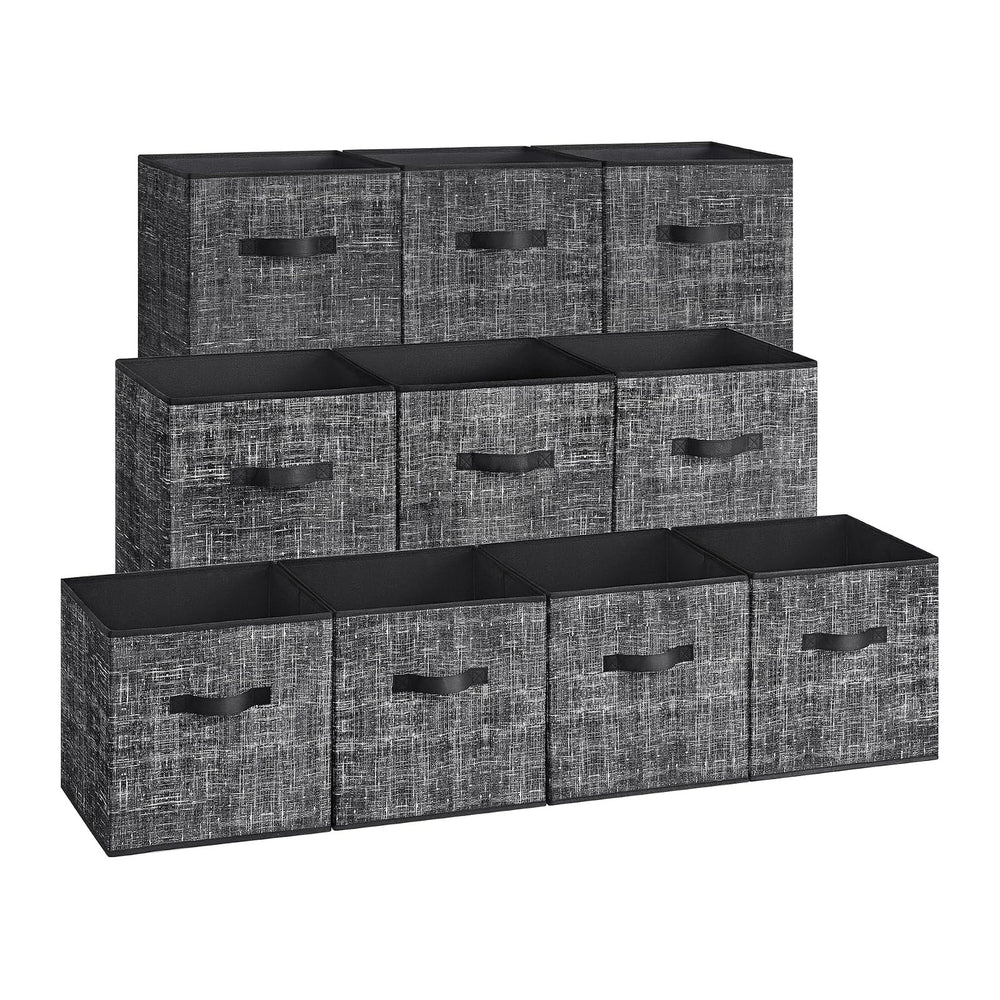 SONGMICS Storage Cubes, Set of 10, 13-Inch Foldable Closet Organizers