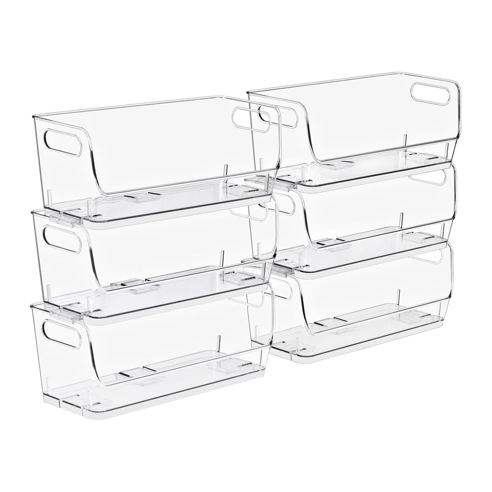 Sorbus Clear Pantry Organizer with Stackable Storage Bins, Open Front