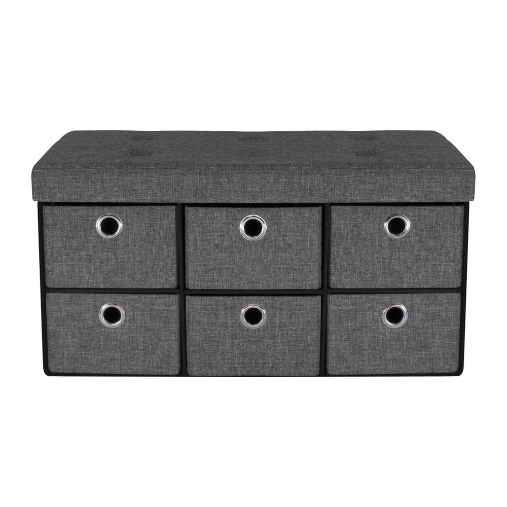 Sorbus Storage Ottoman with Drawers, Collapsible Bench