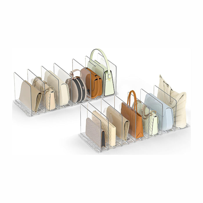 SortNStore Bag & Purse Organizer for Closet: Adjustable Clear Dividers