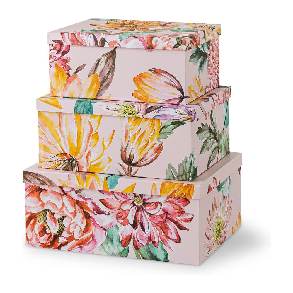 Soul & Lane - Beauty in Bloom Decorative Storage Boxes with Lids, Set of 3