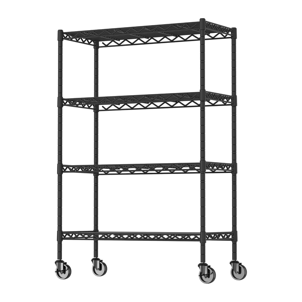 Soywey 4-Shelf Adjustable Heavy Duty Storage Shelving Unit on 4 Wheel Casters...