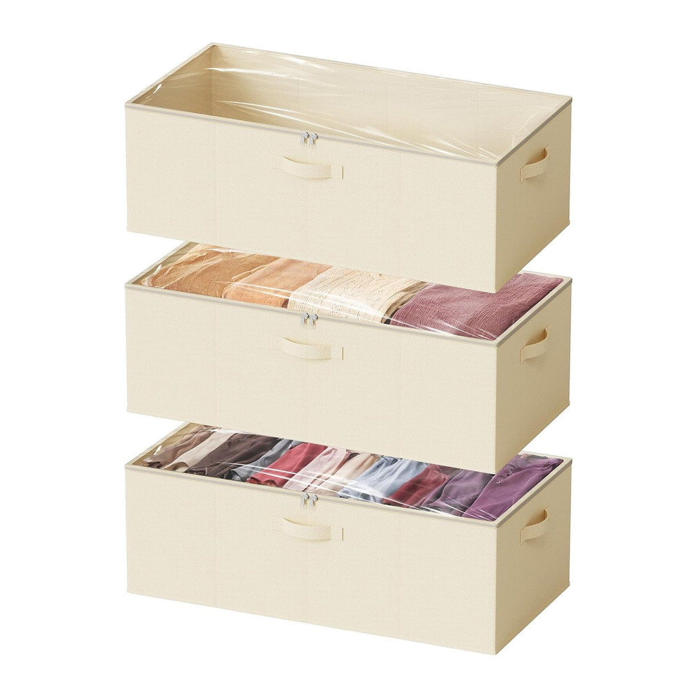 SpaceAid 3 Pack 10" High Under Bed Storage Containers, Large Underbed St...