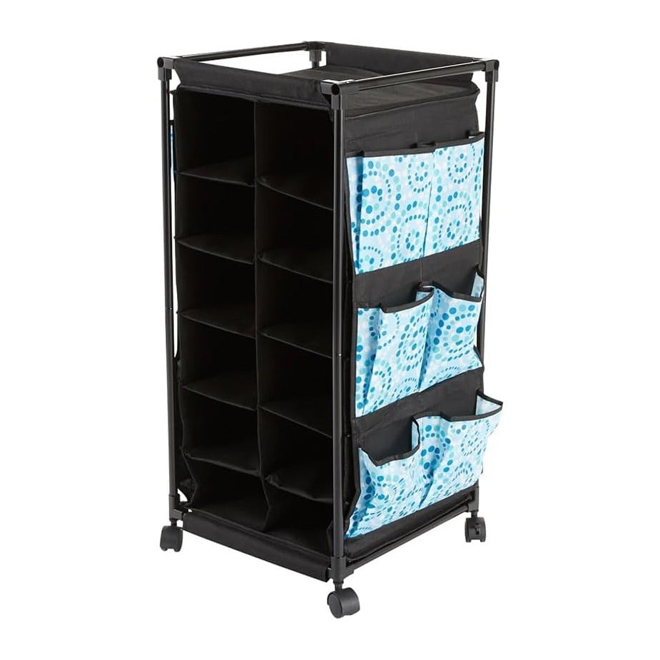 Springtime Fashionable Rolling Shoe Storage - Rolling Shoe Storage Blue Circles