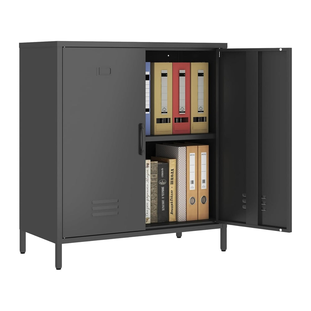Steehoom Metal Cabinet with 2 Door, All Steel Small Locker Sideboard Buffet S...