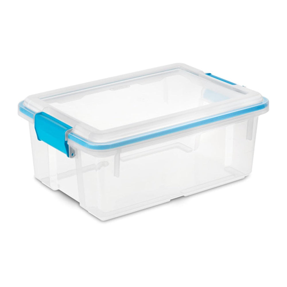 Sterilite 12 Qt Gasket Box, Weather-Resistant Clear Storage Bin, 6 Pack