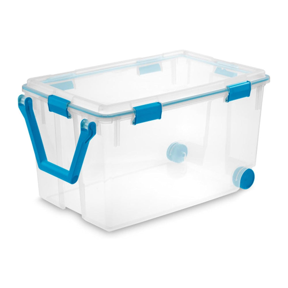Sterilite 120 Qt Wheeled Gasket Box, Stackable Storage Bin with Latching Lid,...