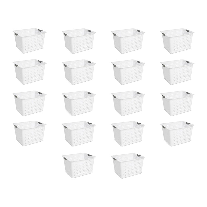 Sterilite Deep Ultra Basket, Open Top Plastic Storage Organizer, 18-Pack