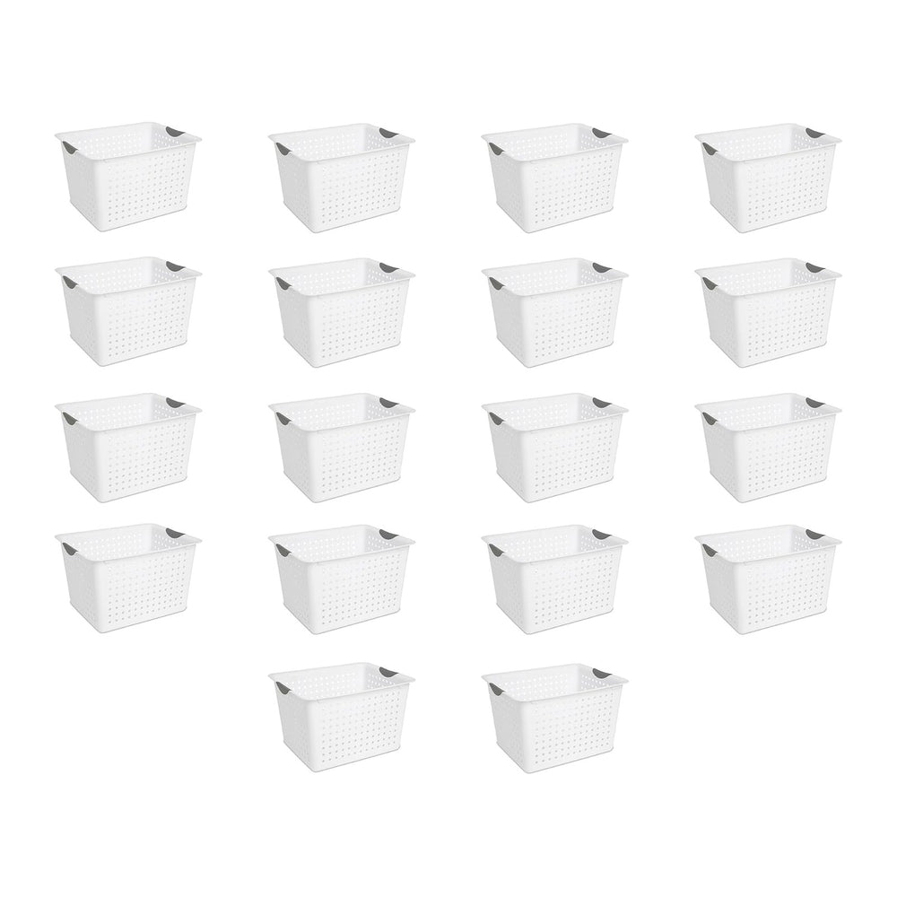 Sterilite Deep Ultra Basket, Open Top Plastic Storage Organizer, 18-Pack