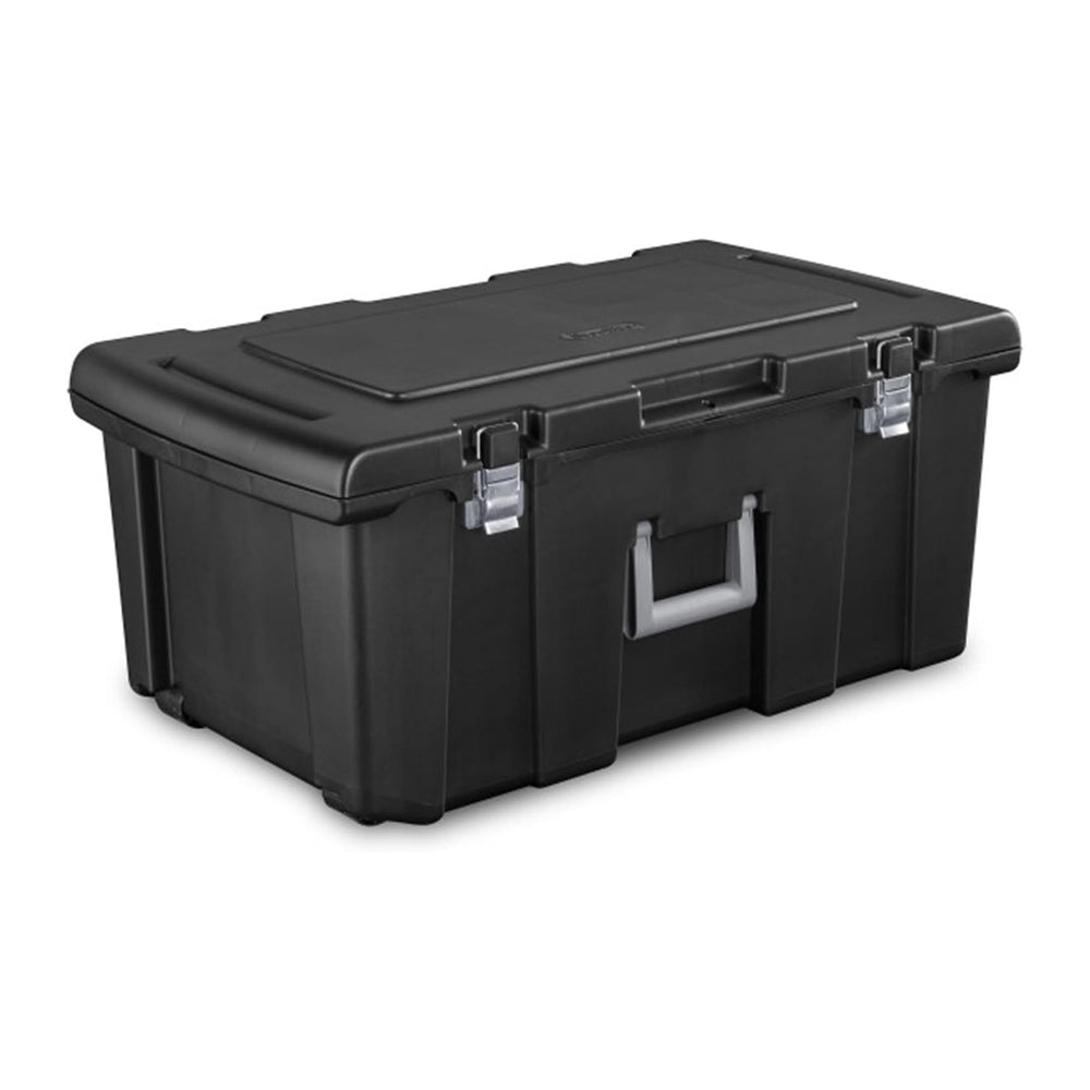 Sterilite Footlocker, Stackable Storage Bin with Latching Lid, Wheels and Han...