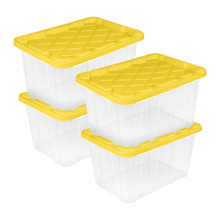 Sterilite Industrial Storage Box with Lids for Garage, 27 Gallon, 4-Pack