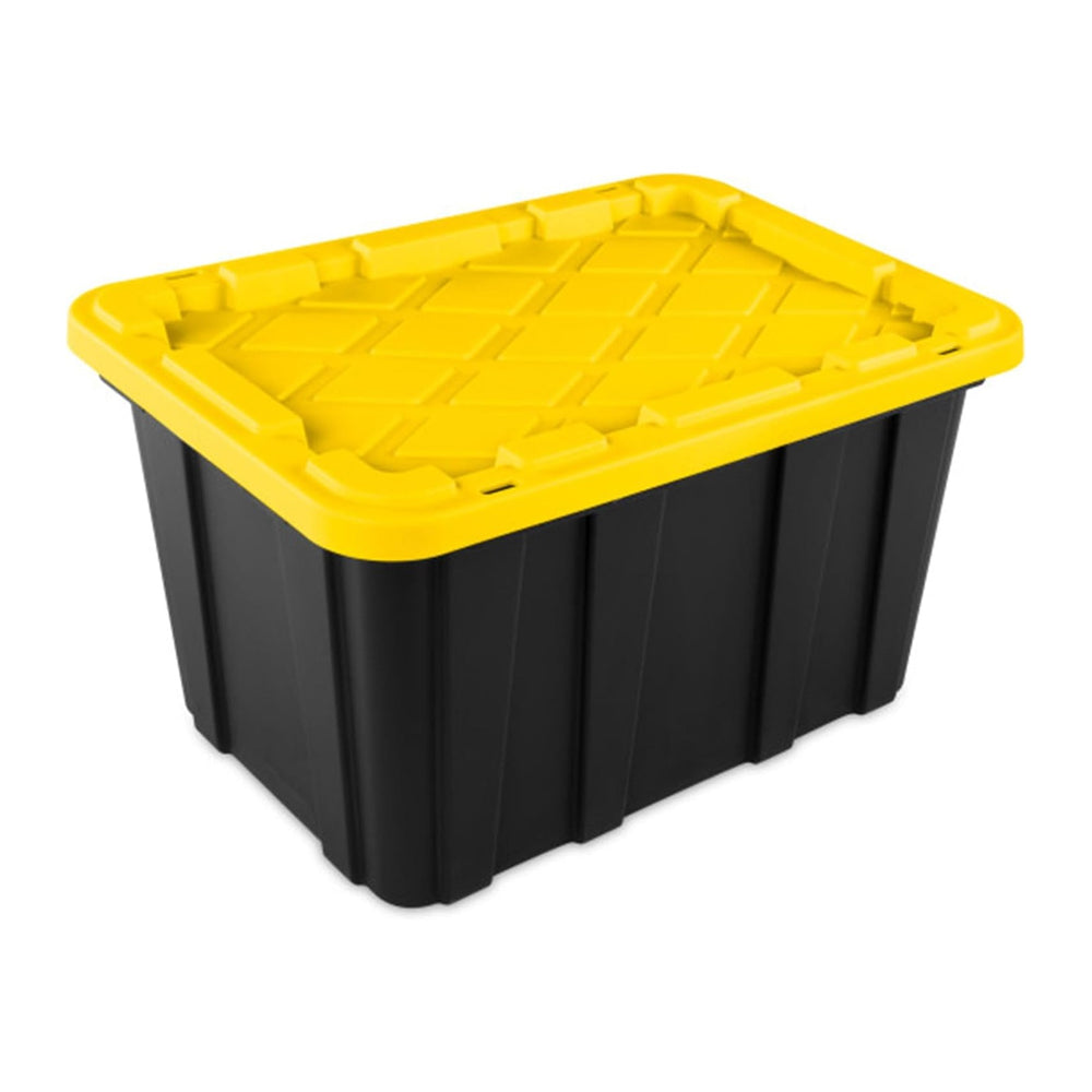 Sterilite Industrial Storage Tote with Lids for Garage, 27 Gallon, 18-Pack