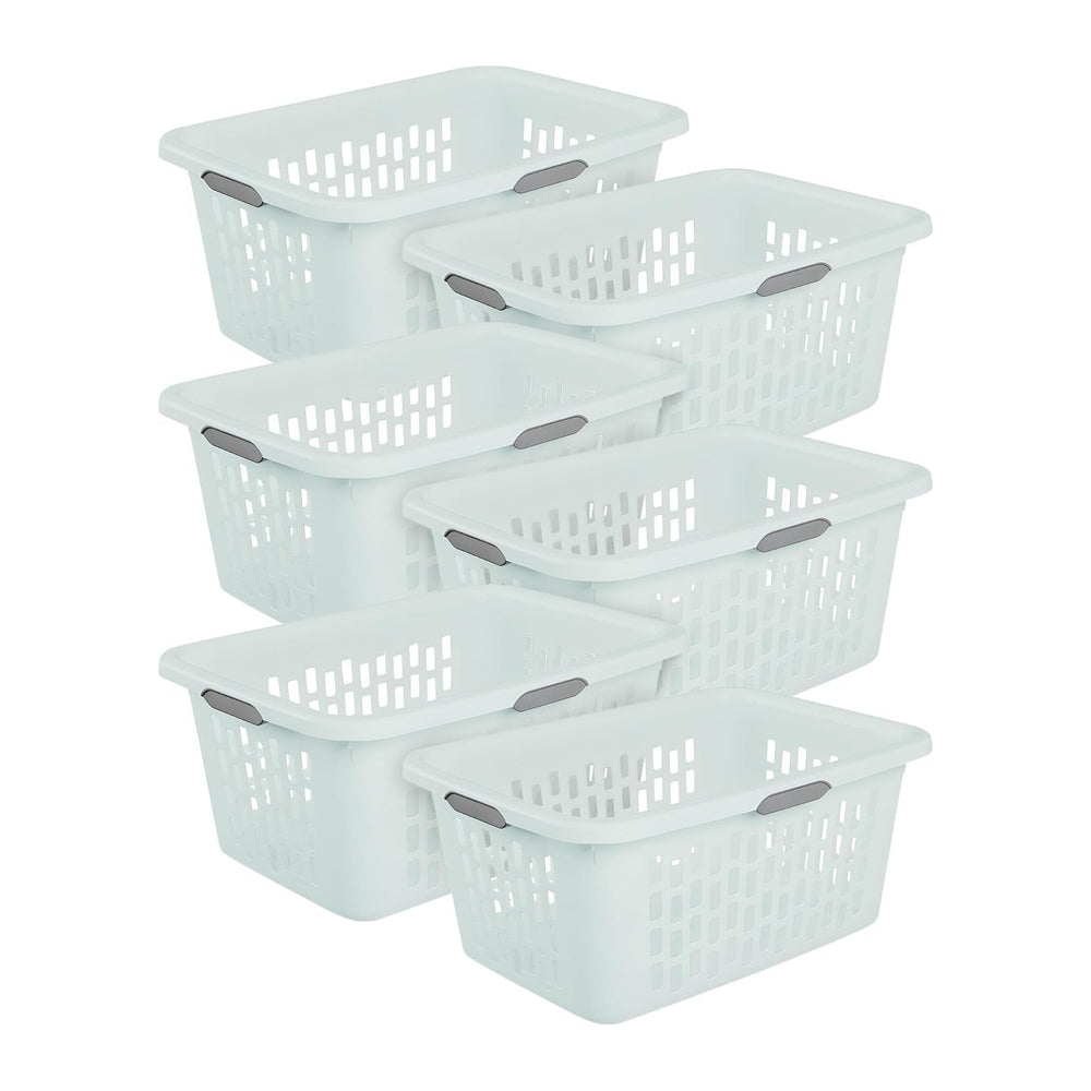 Sterilite Rectangular Laundry Basket, Plastic Clothes Hamper, 6-Pack