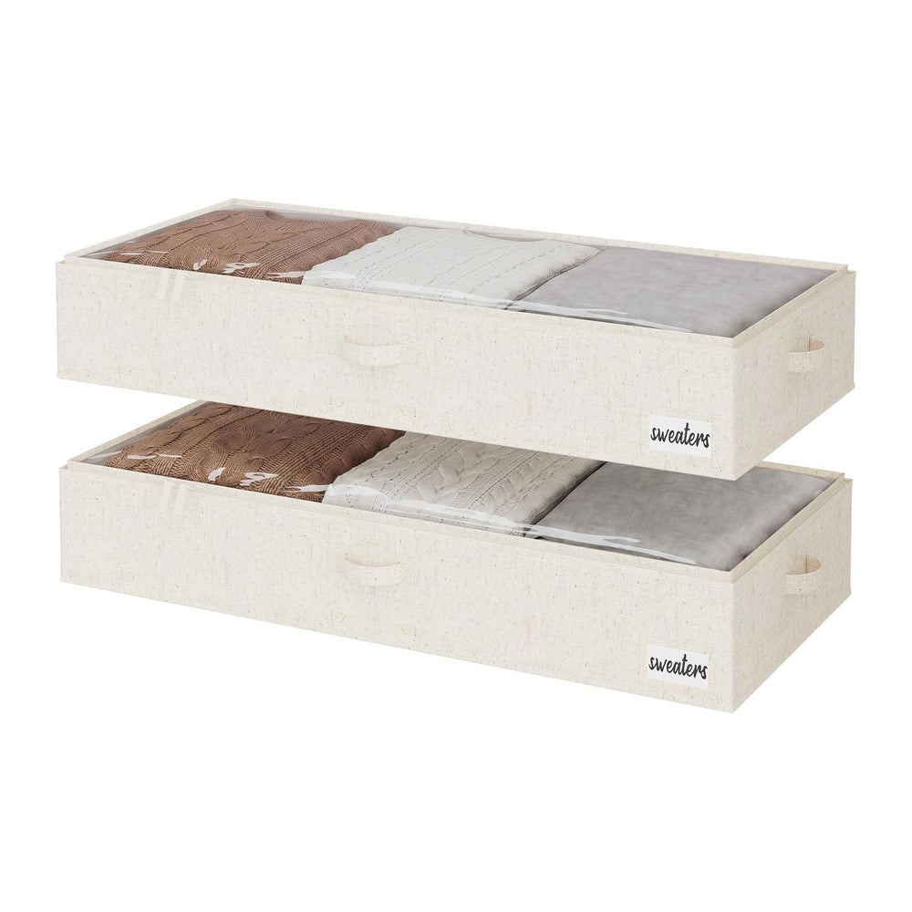 StorageWorks 7 Inch Low Profile Under Bed Storage Containers with Clear Lid
