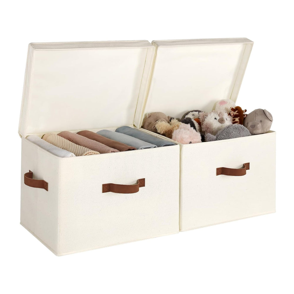 StorageWorks Fabric Storage Bins with Lids, Closet Storage Bins