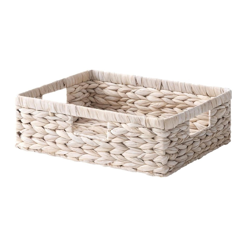 StorageWorks Large Wicker Storage Baskets for Shelves, White Baskets,1-Pack