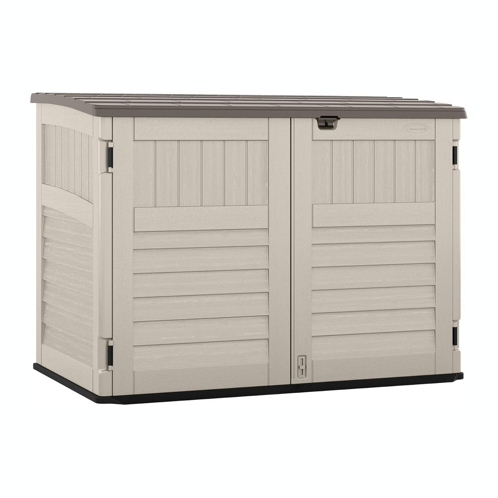 Suncast 5.9' x 3.7' Horizontal Stow-Away Storage Shed, Resin, Hinged Lid