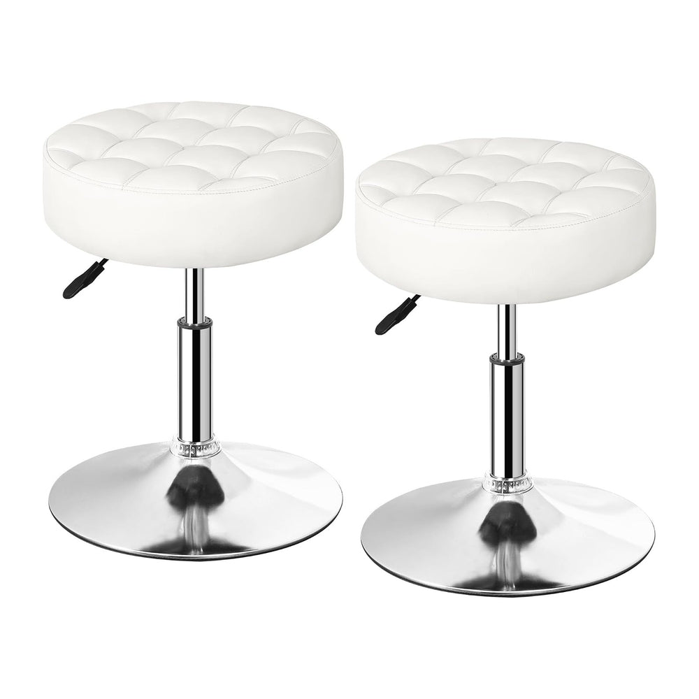 SUPER DEAL Set of 2 Vanity Stools for Makeup, Vanity Ottoman Chair with Adjus...