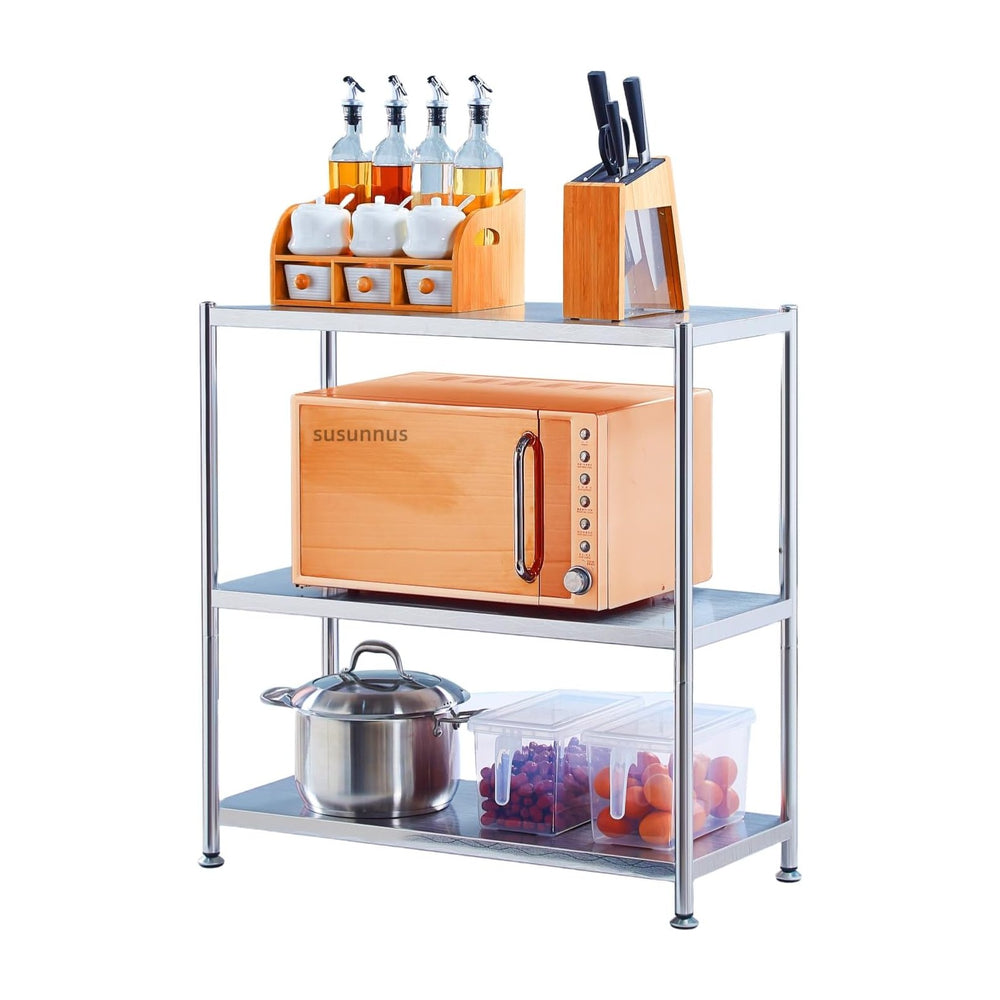 susunnus Stainless Steel Shelves,23.6in-3T,for Kitchen,Living Room,Bathroom