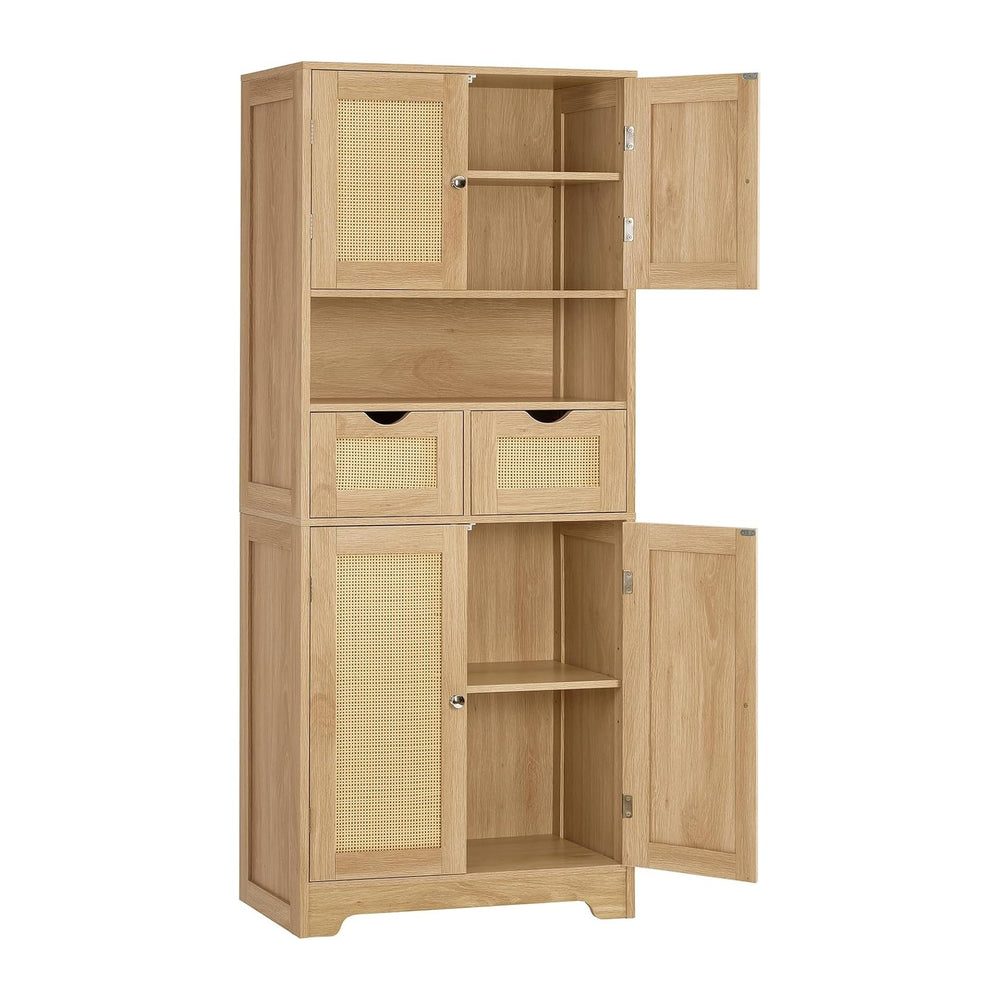 TEENFON 57.8" H Tall Storage Cabinet with 2 Drawers & 2 Adjustable S...