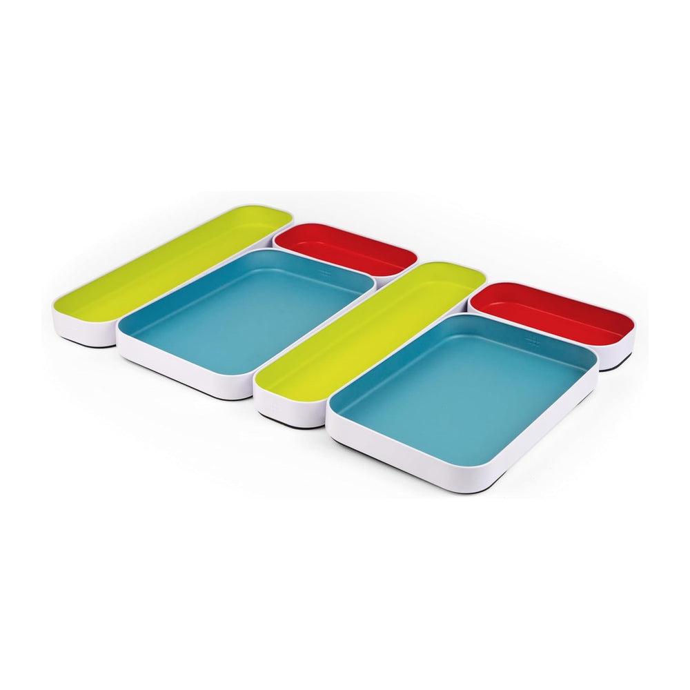 Three by Three Seattle Metal Drawer Organizer Tray Set, 6-Pc (Multicolor)