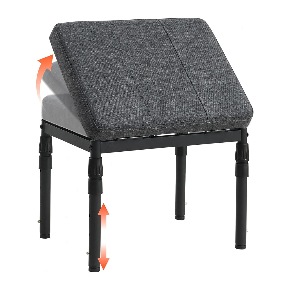 TIOPGHAD Adjustable Ottoman Pouf, 60 Degree Tilt Footrest, Carbon Gray