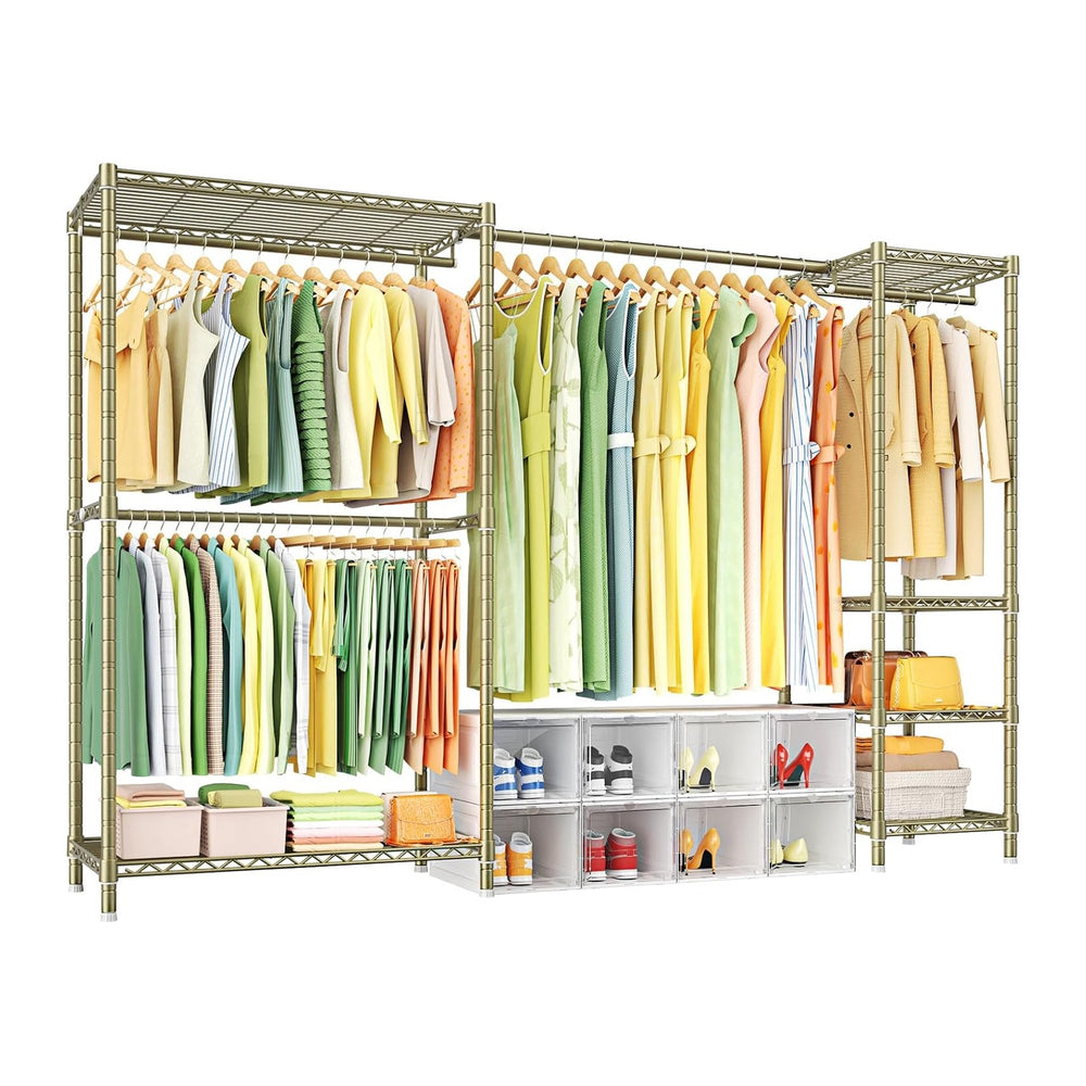 Ulif E10 Clothes Rack(With Stretchable Hanger Rod)Freestanding Clothing Racks...