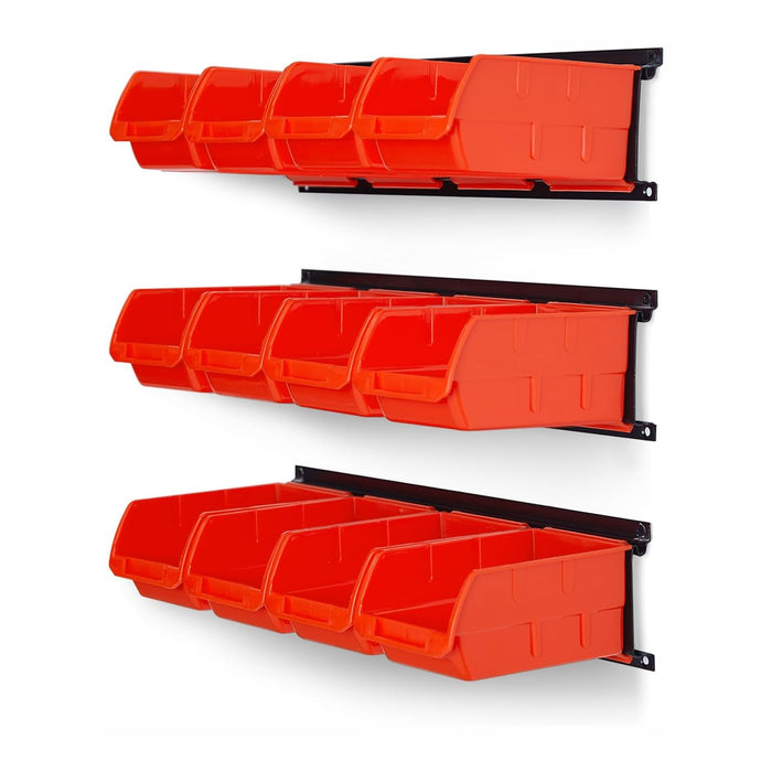 Ultrawall Wall Mounted Storage Bins, Plastic Hanging Storage Organizer Bins