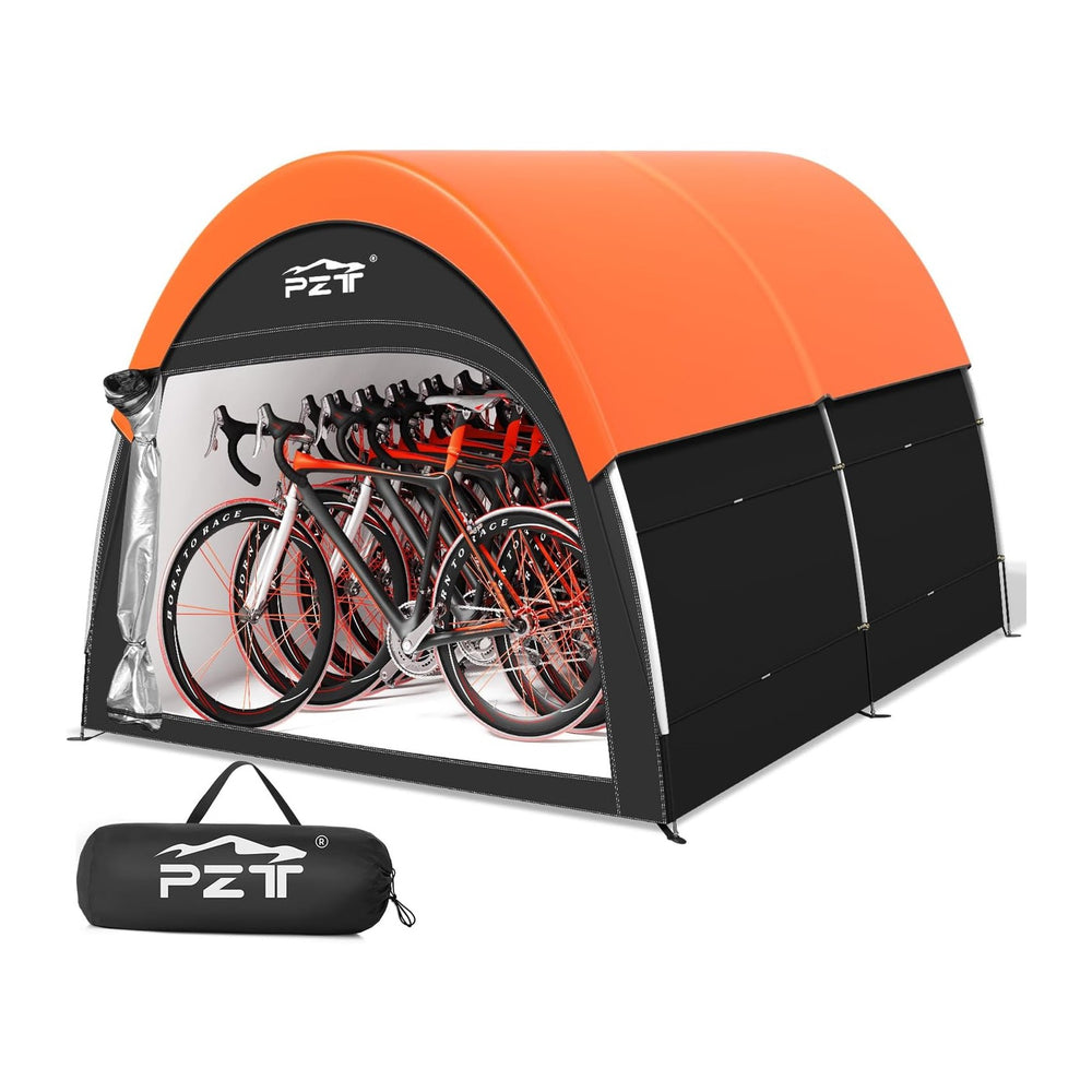 Upgraded Bike Tent with Rain Cover, Outdoor Storage Shed for 6-10 Bikes