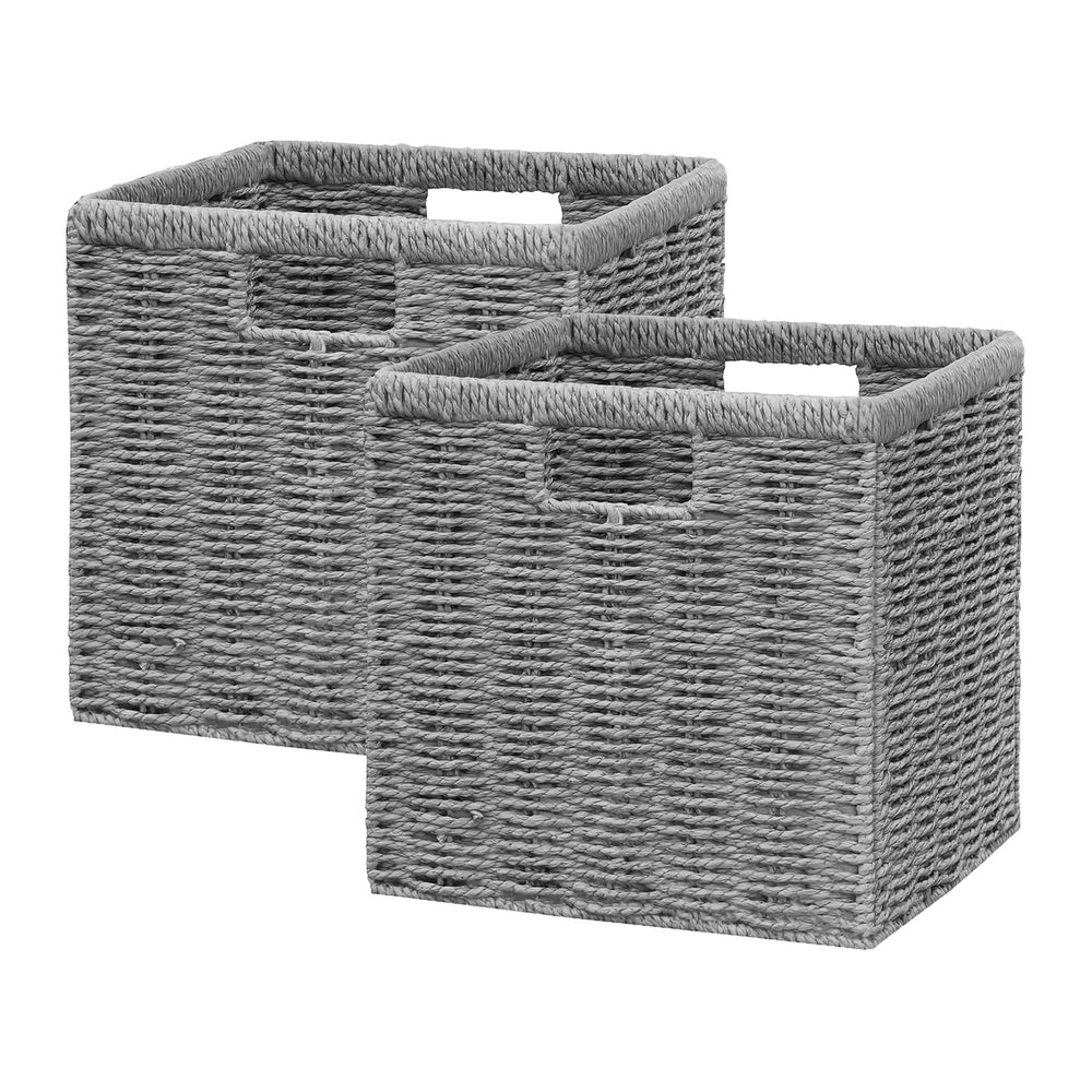 Vagusicc 13 inch Wicker Storage Basket, Set of 2 Handwoven Wicker Baskets for...