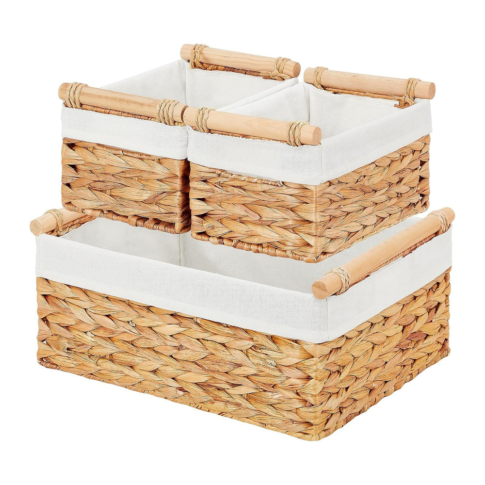 Vagusicc Wicker Storage Basket, 3-Packs Water Hyacinth Storage Baskets for Or...