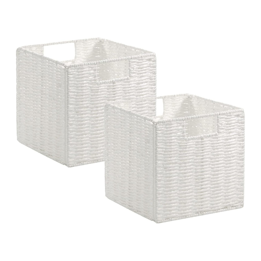 Vagusicc Wicker Storage Basket, Set of 2 Hand-Woven Wicker Baskets for Organi...
