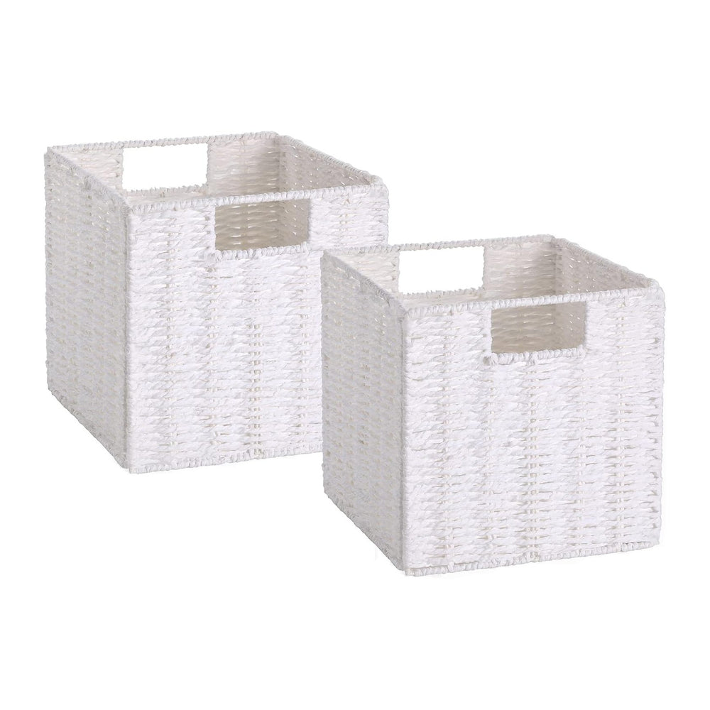 Vagusicc Wicker Storage Basket, Set of 2 Hand-Woven Storage Baskets for Organ...