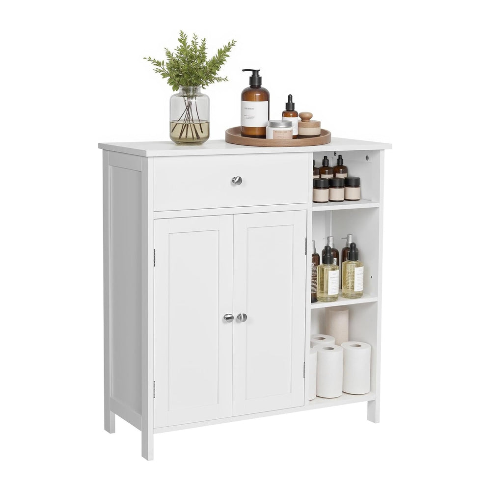 VASAGLE Bathroom Storage Cabinet, with 2 Doors, 31.5" H, Cloud White