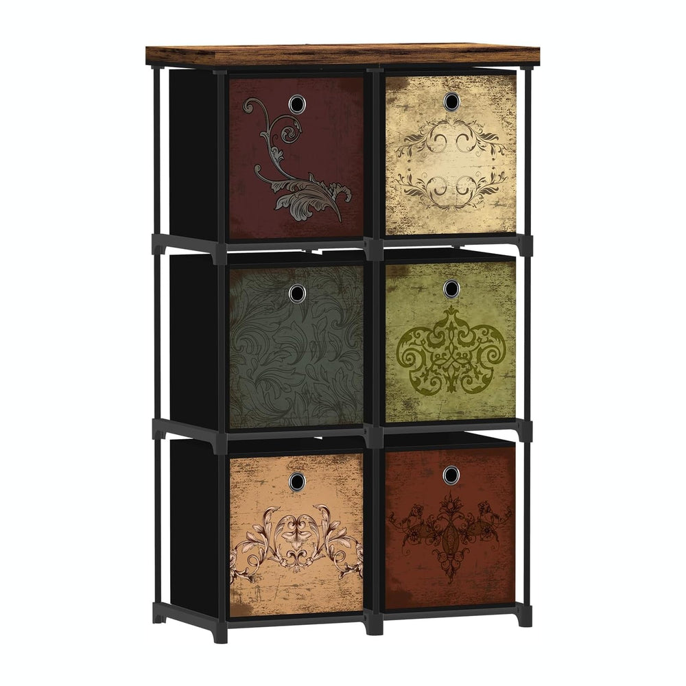 VASICAR Small Fabric Dresser with 6 Drawers, DIY Cube Organizer for Closet
